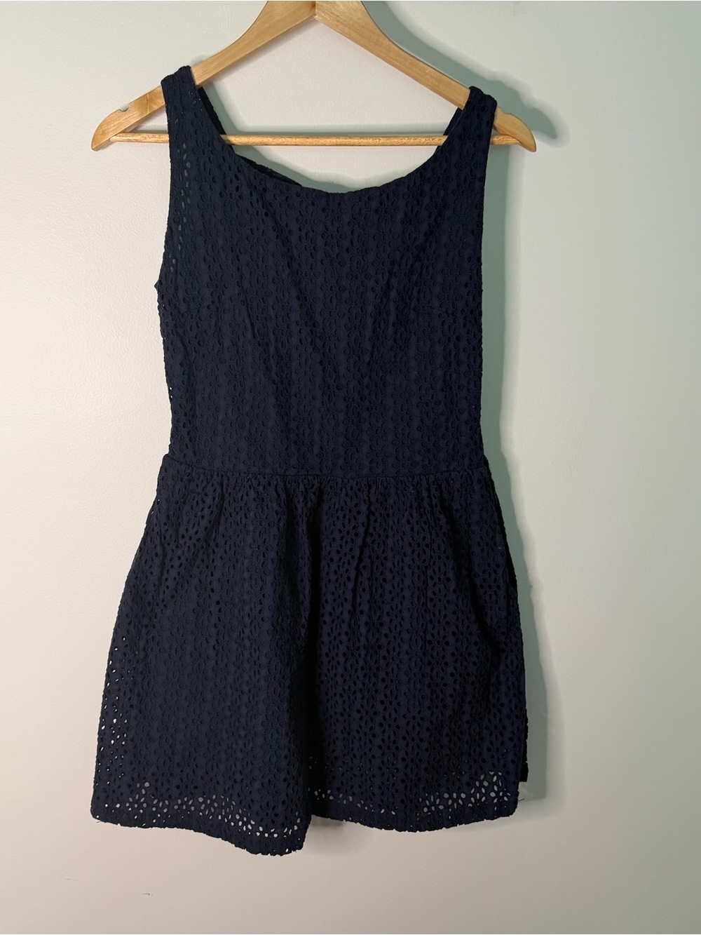 Atmosphere Eyelet Lace Fit & Flare Dress‎ Open Back Navy Blue - UK 10 / US 6